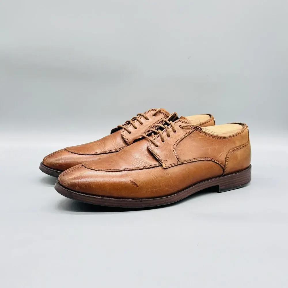 Cole Haan Shoes Mens 10 Brown Leather Derby Oxford Dress Apron Split Toe Casual